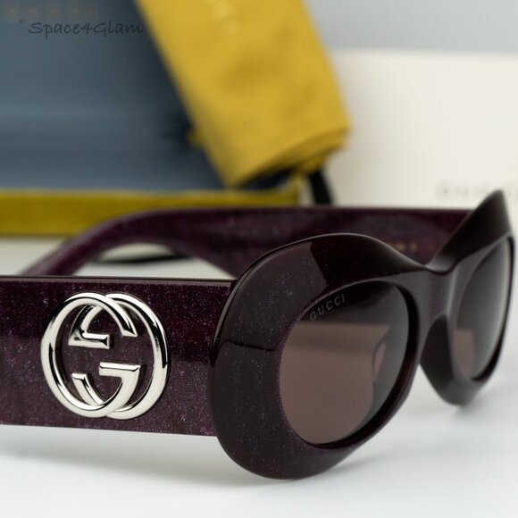BRAND NEW Gucci GG1696S 003 Violet Women Oval Sunglasses GG 1696S
